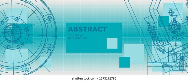 Abstract background concept engineering drawing. Technological wallpaper