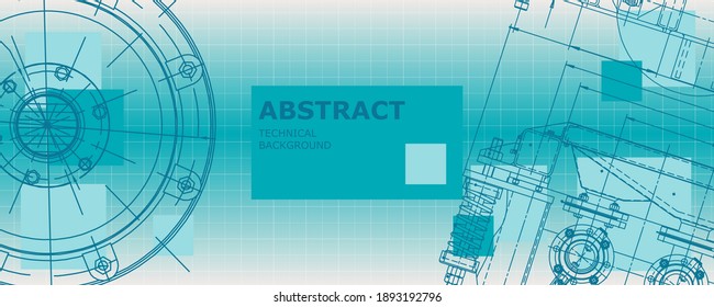 Abstract background concept engineering drawing. Technological wallpaper