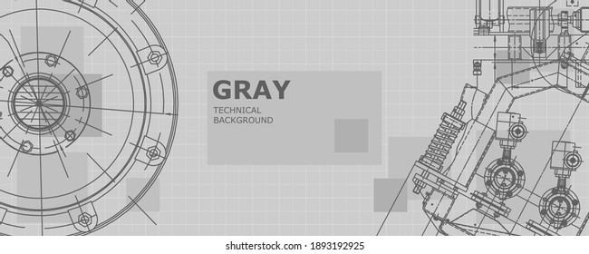Abstract background concept engineering drawing. Technological wallpaper