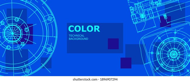 Abstract background concept engineering drawing. Technological wallpaper