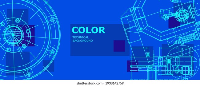 Abstract background concept engineering drawing. Technological wallpaper