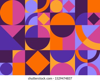 Abstract background concept geometric shapes. Colorful combine circle ,triangle , rectangle and curve line. Vector illustrate.