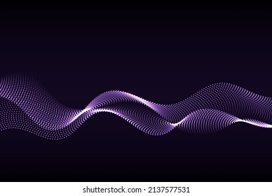 Abstract background concept with gradient dots and lines. Artificial intelligence. Abstract vector wave background from glowing dots.