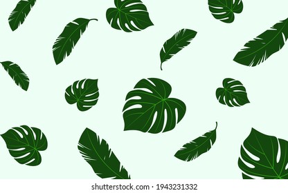 Abstract Background concept and green leaves plant simple modern design. Vector illustration. Can be used for your work.