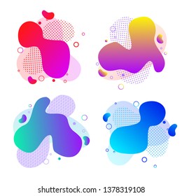 Abstract Background concept and simple modern design. Vector illustration.Can be used for your work.Trendy abstract flux element collection. Colorful shapes, flowing liquid, dynamical colored forms an
