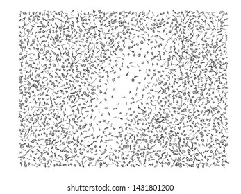 Abstract background confetti. Hand drawn Egypt signs bright. Confetti new background colour.