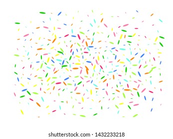 Abstract background confetti. Confetti new background simple. Multicolor hexagonal shapes particles.