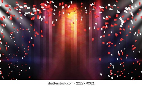 abstract background of confetti and spotlight celebration