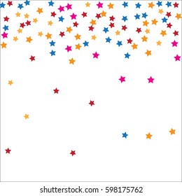 Abstract  background Confetti with Stars elements of different color