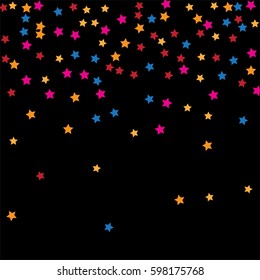 Abstract background Confetti with Stars elements of different color