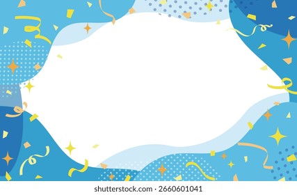 Abstract background with confetti and stars. Vector illustration for your design.