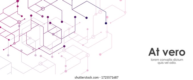 Abstract background with connect hexagons lines and dots