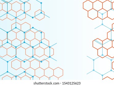 Abstract background with connect hexagons. Vector illustration.