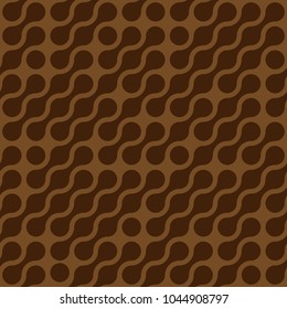 Abstract background of connected dots in diagonal arrangement. Brown chocolatte theme wallpaper. Seamless pattern vector illustration.