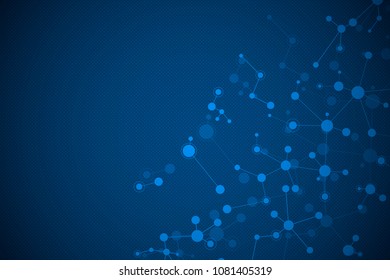 Abstract background with connected lines and dots. Geometric and polygonal communication. Connection structure. Vector illustration