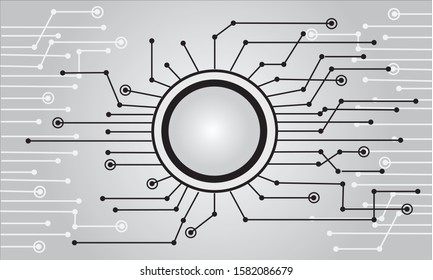 Abstract background  connecting dots and lines. Connection science background, circuit board background technology, Vector illustration design digital technology. whit gray template