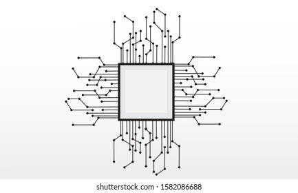 Abstract background  connecting dots and lines. Connection science background, circuit board background technology, Vector illustration design digital technology. whit gray template