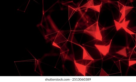 Fundo abstrato com pontos e linhas de conexão. Estrutura de conexão de rede. Efeito plexo. Ilustração do vetor 3d.