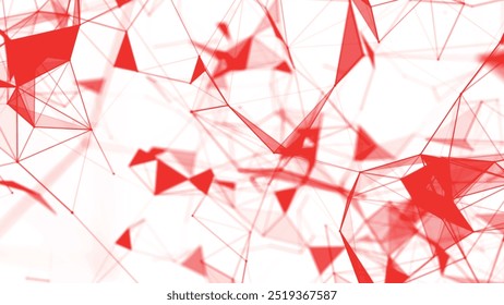 Fondo Abstractas con puntos y líneas de conexión. Estructura de conexión de red. Fondo claro. Efecto plexo. Ilustración vectorial 3D.