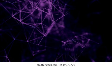 Fondo Abstractas con puntos y líneas de conexión. Estructura de conexión de red. Efecto plexo. Ilustración vectorial 3D.