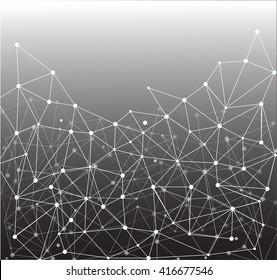 Abstract background with connecting dots and lines. Vector illustration
