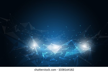 Abstract background connecting innovation dots and line communication concept