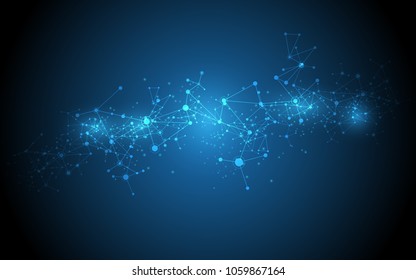Abstract background connecting innovation dots and line communication concept
