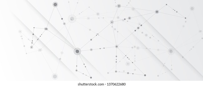 Abstrakter Hintergrund verbindet Innovationspunkte und Line-Communication-Konzept
