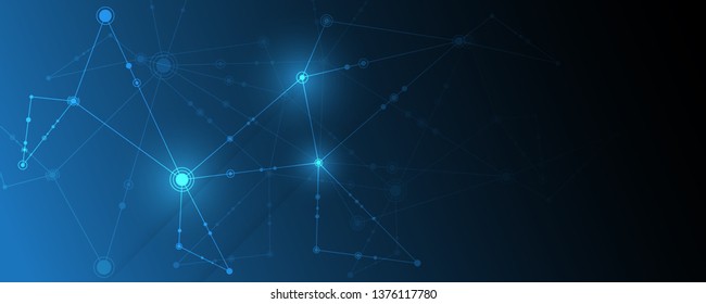 Abstract background connecting innovation dots and line communication concept

