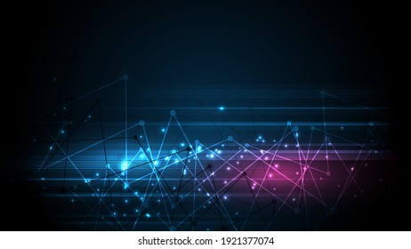 Abstract background connecting innovation dots and line communication concept
