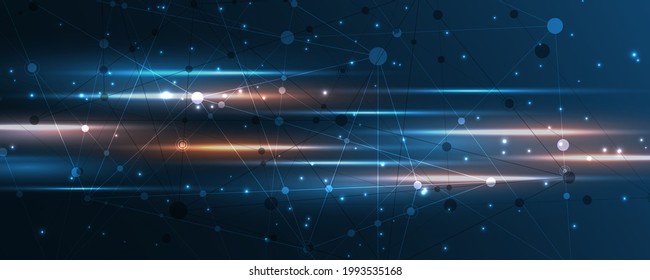 Abstract background connecting innovation dots and line communication concept
