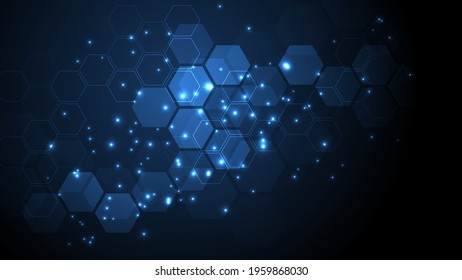 Abstract background connecting innovation hexagonal communication concept innovation background vector illustration
