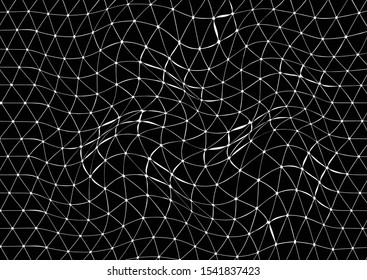 Abstract background with connecting lines and dots with warped effect