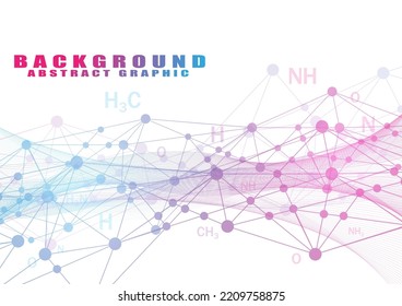 
Abstract background with connecting lines and molecular wave points