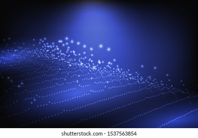 abstract background of connection dot line flow on blue background
