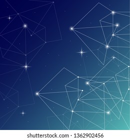 Abstract background of connections for technology. Tech style galaxy