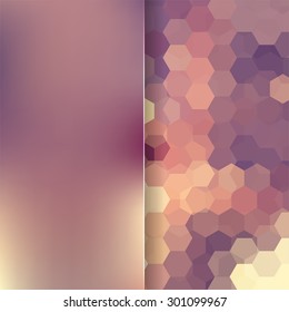 abstract background consisting of beige, brown hexagons and matt glass, vector illustration