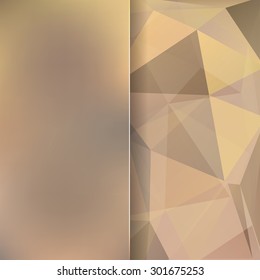 abstract background consisting of beige, brown triangles and matt  glass, vector illustration