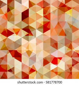 Abstract background consisting of beige, brown, red triangles. Geometric design for business presentations or web template banner flyer. Vector illustration