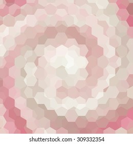 abstract background consisting of beige, pink hexagons, vector illustration