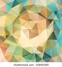 abstract background consisting of beige, yellow, green triangles, vector illustration