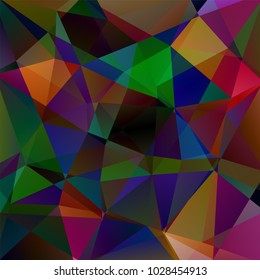 Abstract background consisting of black, green, purple, red, blue triangles. Geometric design for business presentations or web template banner flyer. Vector illustration