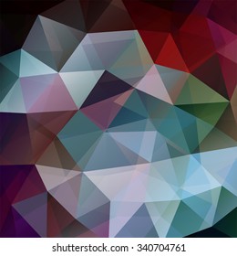 abstract background consisting of black, green, red, brown triangles, vector illustration