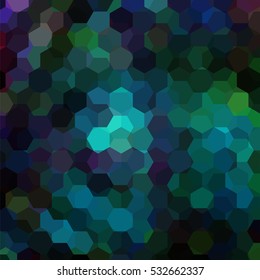 Abstract background consisting of black, green, blue hexagons. Geometric design for business presentations or web template banner flyer. Vector illustration