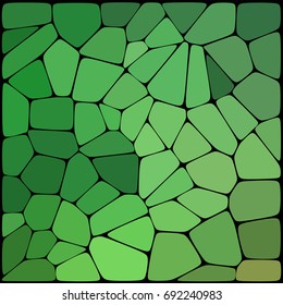 Abstract background consisting of black lines with rounded edges of different sizes and green? geometrical shapes. Vector illustration.