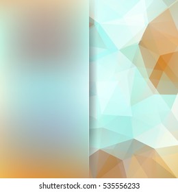 Abstract background consisting of blue, beige, white triangles. Geometric design for business presentations or web template banner flyer. Vector illustration