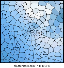 abstract background consisting of blue geometrical shapes with thick black borders, vector illustration.