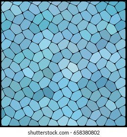 abstract background consisting of blue geometrical shapes with thick black borders, vector illustration.