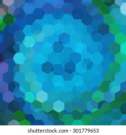 abstract background consisting of blue, green hexagons, vector illustration
