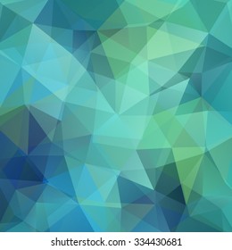 abstract background consisting of blue, green triangles, vector illustration